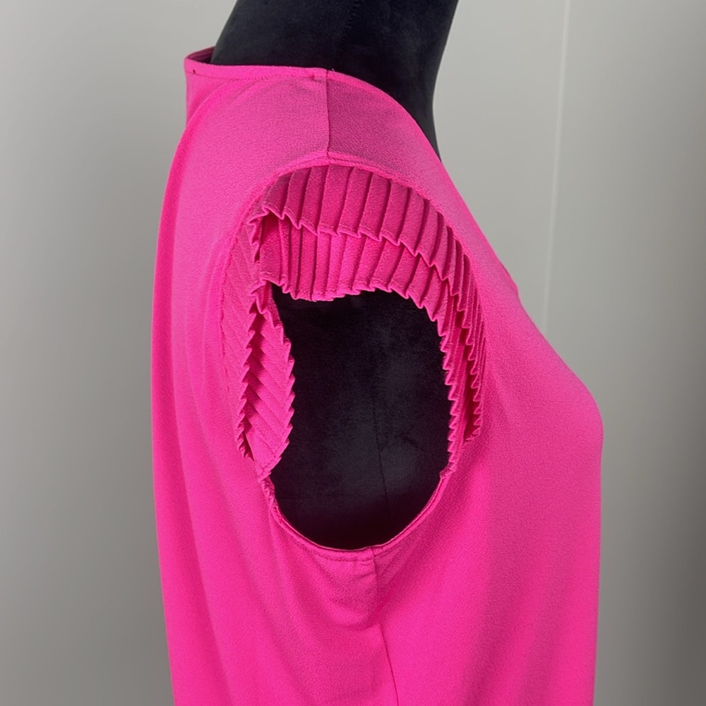 Adrianna Papell Vibrant Pink Women's V-Neck Top Ladies Size M - Picture 5 of 10